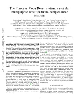 The European Moon Rover System: a modular multipurpose rover for future
  complex lunar missions