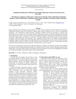 Enabling In-Situ Resources Utilisation by leveraging collaborative
  robotics and astronaut-robot interaction