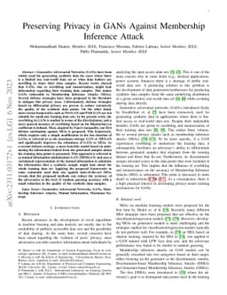 Preserving Privacy in GANs Against Membership Inference Attack