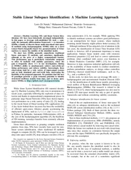 Stable Linear Subspace Identification: A Machine Learning Approach