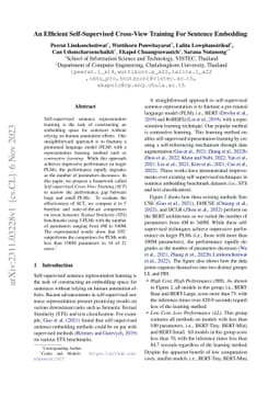An Efficient Self-Supervised Cross-View Training For Sentence Embedding