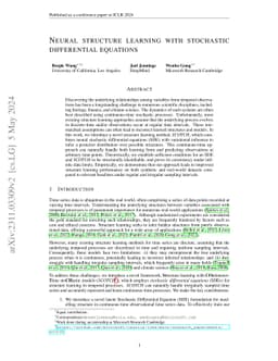 Neural Structure Learning with Stochastic Differential Equations