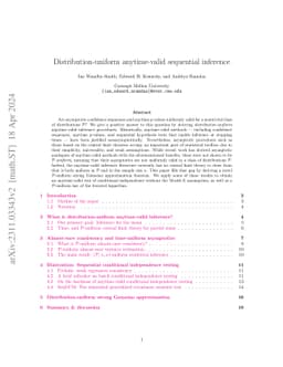 Distribution-uniform anytime-valid sequential inference