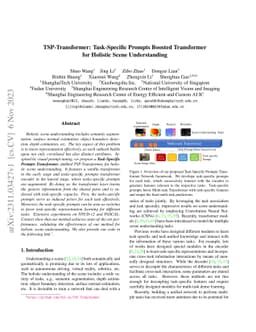 TSP-Transformer: Task-Specific Prompts Boosted Transformer for Holistic
  Scene Understanding