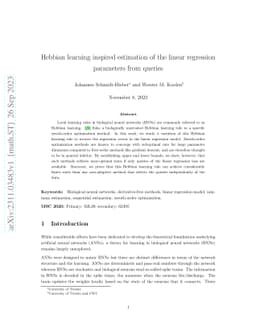 Hebbian learning inspired estimation of the linear regression parameters
  from queries