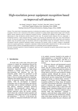 High-resolution power equipment recognition based on improved
  self-attention