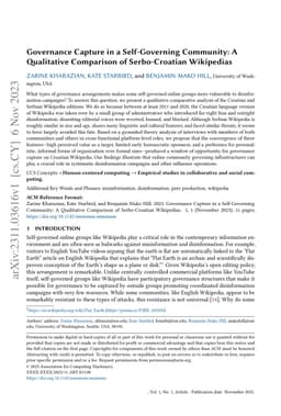 Governance Capture in a Self-Governing Community: A Qualitative
  Comparison of the Serbo-Croatian Wikipedias