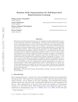 Random Field Augmentations for Self-Supervised Representation Learning