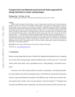Unsupervised convolutional neural network fusion approach for change
  detection in remote sensing images