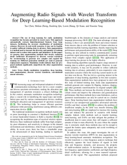 Augmenting Radio Signals with Wavelet Transform for Deep Learning-Based
  Modulation Recognition