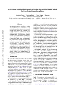 DynaSemble: Dynamic Ensembling of Textual and Structure-Based Models for
  Knowledge Graph Completion