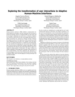 Exploring the transformation of user interactions to Adaptive
  Human-Machine Interfaces
