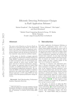 Efficiently Detecting Performance Changes in FaaS Application Releases