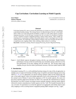 Cup Curriculum: Curriculum Learning on Model Capacity