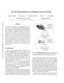 Fast Sun-aligned Outdoor Scene Relighting based on TensoRF