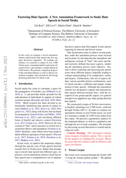Factoring Hate Speech: A New Annotation Framework to Study Hate Speech
  in Social Media