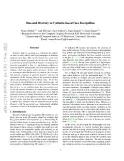 Bias and Diversity in Synthetic-based Face Recognition
