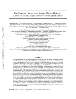 The Energy Prediction Smart-Meter Dataset: Analysis of Previous
  Competitions and Beyond
