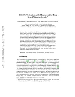 AGNES: Abstraction-guided Framework for Deep Neural Networks Security