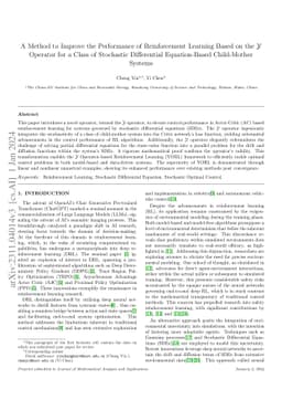 A Method to Improve the Performance of Reinforcement Learning Based on
  the Y Operator for a Class of Stochastic Differential Equation-Based
  Child-Mother Systems