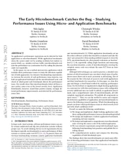 The Early Microbenchmark Catches the Bug -- Studying Performance Issues
  Using Micro- and Application Benchmarks
