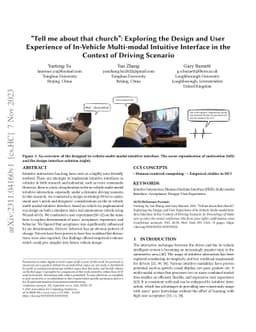 "Tell me about that church": Exploring the Design and User Experience of
  In-Vehicle Multi-modal Intuitive Interface in the Context of Driving Scenario