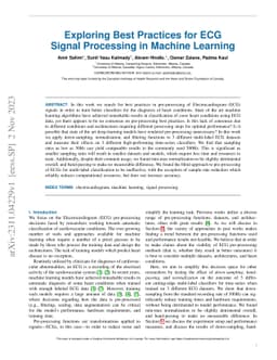 Exploring Best Practices for ECG Pre-Processing in Machine Learning