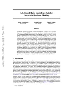 Likelihood Ratio Confidence Sets for Sequential Decision Making