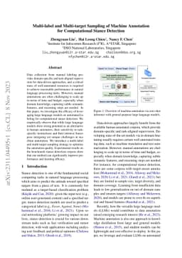 Multi-label and Multi-target Sampling of Machine Annotation for
  Computational Stance Detection