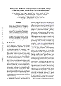 Investigating the Nature of Disagreements on Mid-Scale Ratings: A Case
  Study on the Abstractness-Concreteness Continuum
