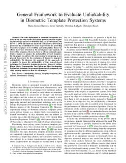 General Framework to Evaluate Unlinkability in Biometric Template
  Protection Systems