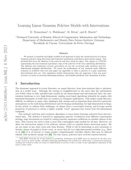 Learning Linear Gaussian Polytree Models with Interventions