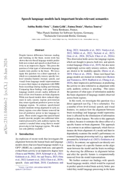 Speech language models lack important brain-relevant semantics