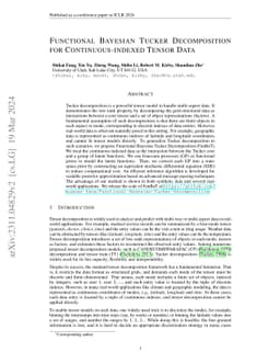 Functional Bayesian Tucker Decomposition for Continuous-indexed Tensor
  Data