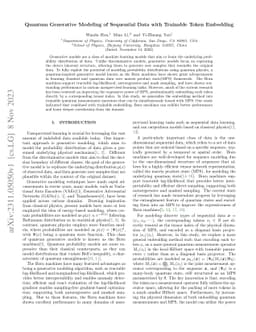 Quantum Generative Modeling of Sequential Data with Trainable Token
  Embedding