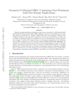Geometry-Calibrated DRO: Combating Over-Pessimism with Free Energy
  Implications