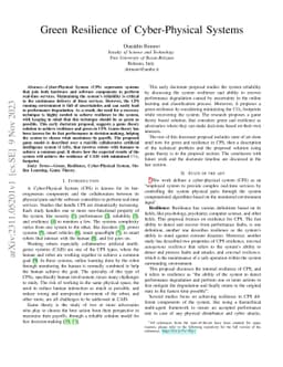 Green Resilience of Cyber-Physical Systems