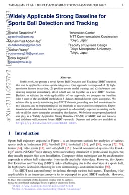 Widely Applicable Strong Baseline for Sports Ball Detection and Tracking