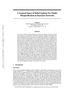 A General Space of Belief Updates for Model Misspecification in Bayesian
  Networks