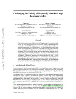 Challenging the Validity of Personality Tests for Large Language Models