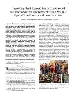 Improving Hand Recognition in Uncontrolled and Uncooperative
  Environments using Multiple Spatial Transformers and Loss Functions