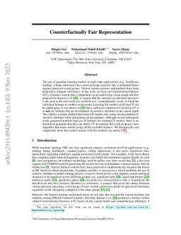Counterfactually Fair Representation
