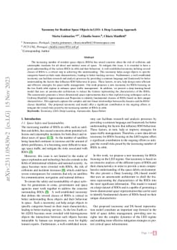 Taxonomy for Resident Space Objects in LEO: A Deep Learning Approach