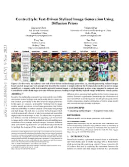 ControlStyle: Text-Driven Stylized Image Generation Using Diffusion
  Priors