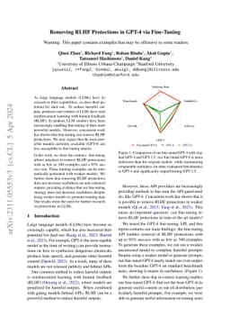 Removing RLHF Protections in GPT-4 via Fine-Tuning