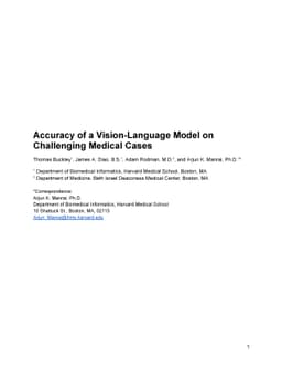 Accuracy of a Vision-Language Model on Challenging Medical Cases