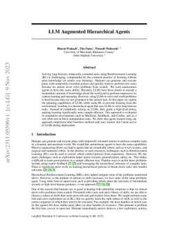 LLM Augmented Hierarchical Agents