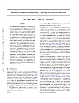 Diffusion-Generative Multi-Fidelity Learning for Physical Simulation