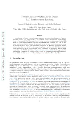 Towards Instance-Optimality in Online PAC Reinforcement Learning