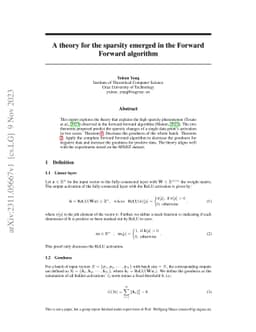 A theory for the sparsity emerged in the Forward Forward algorithm